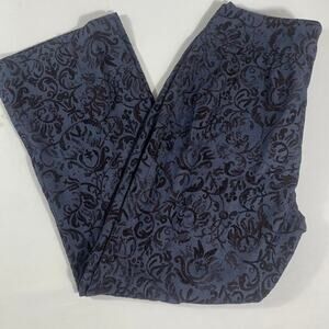 Classiques Entier pants Dark blue and black floral petite